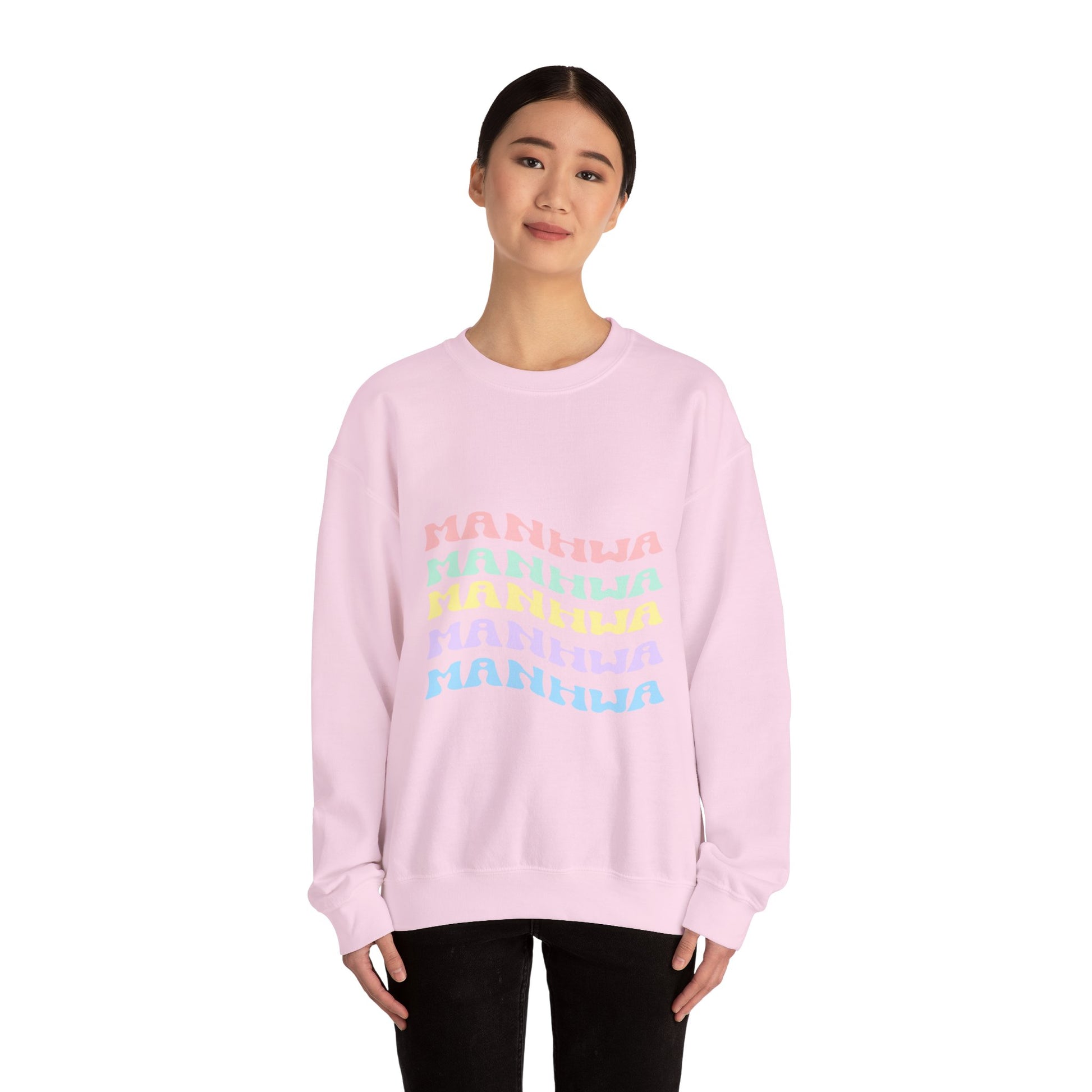 Wavy Text Manhwa Crewneck Sweatshirt