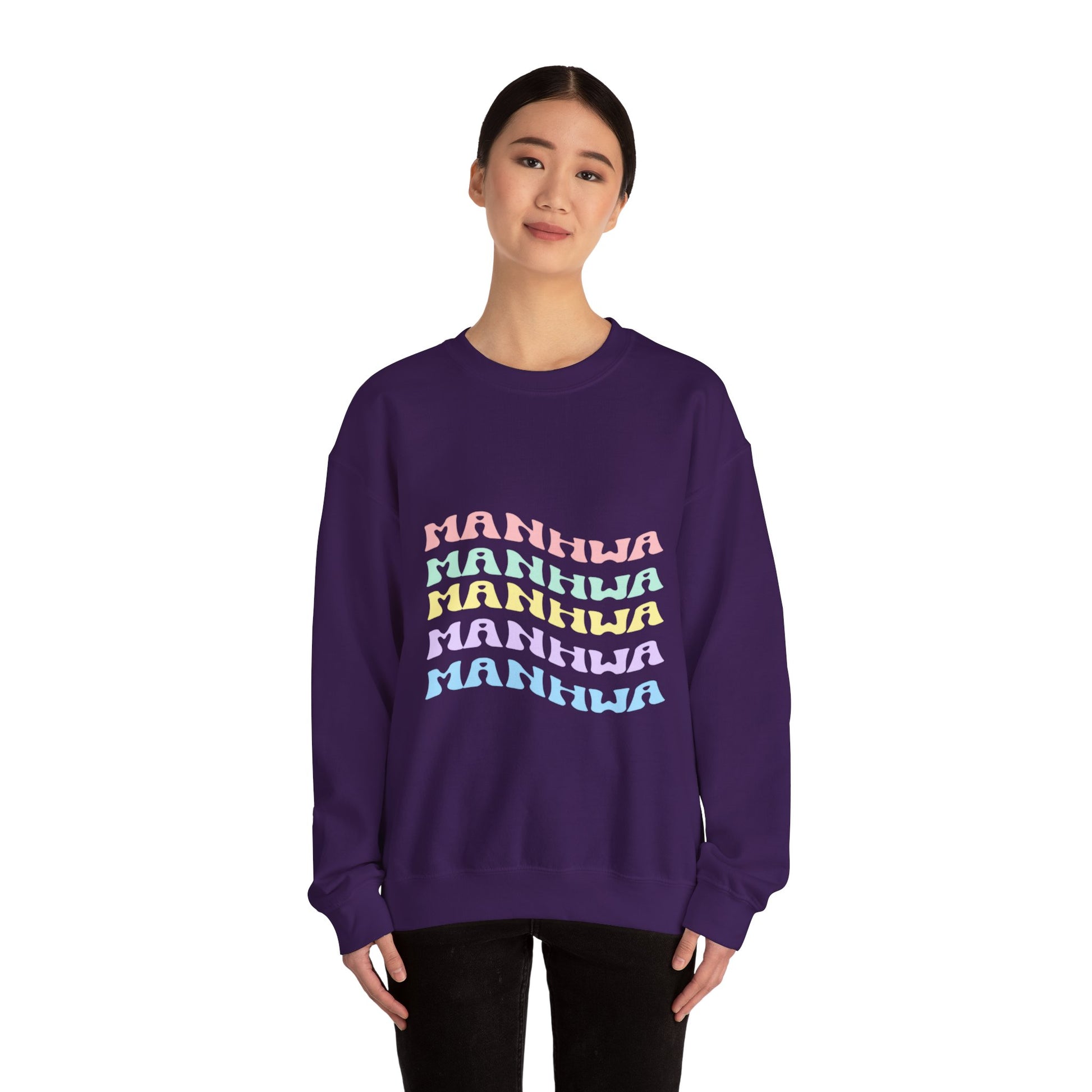 Wavy Text Manhwa Crewneck Sweatshirt