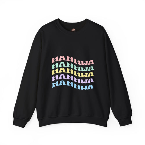 Wavy Text Manhwa Crewneck Sweatshirt