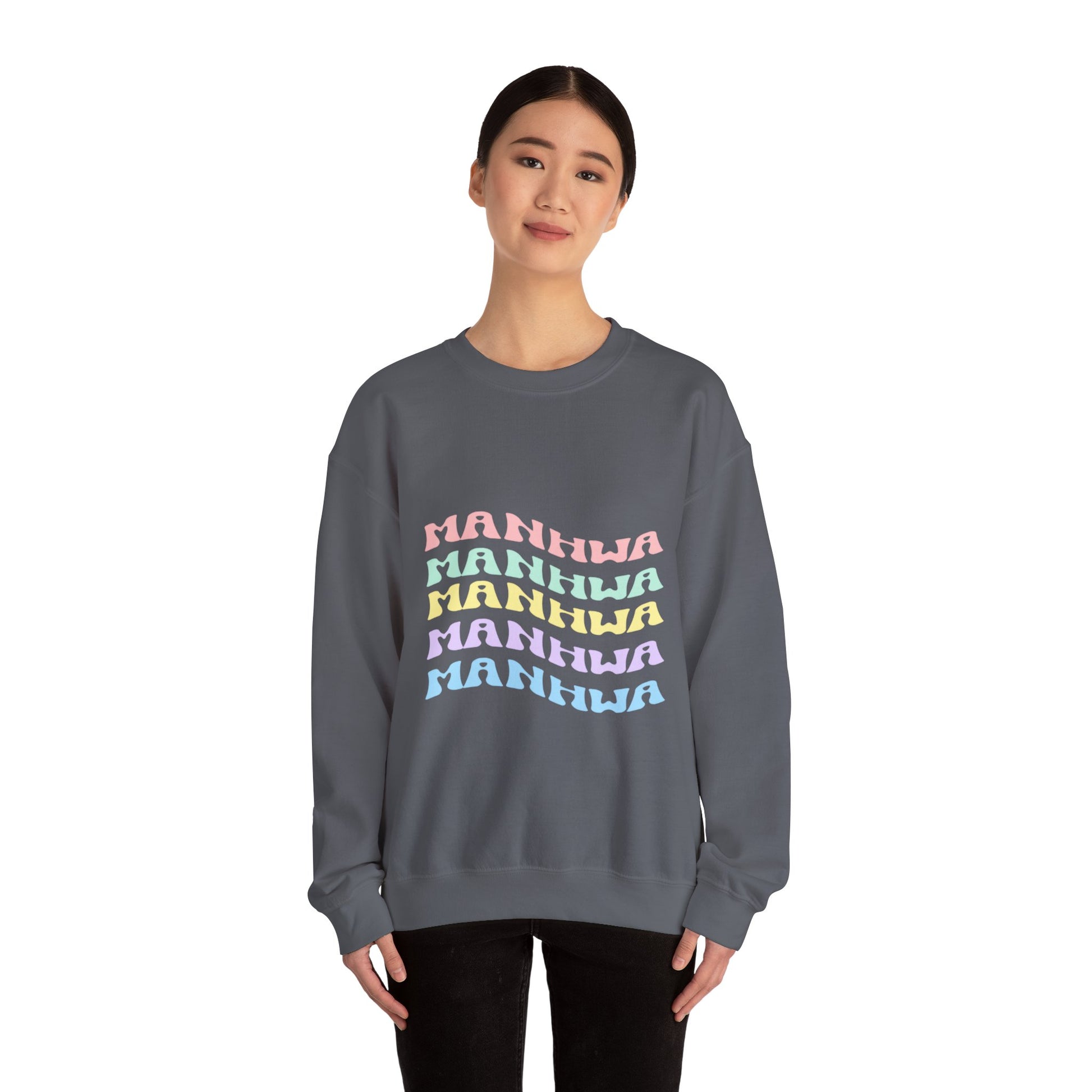 Wavy Text Manhwa Crewneck Sweatshirt