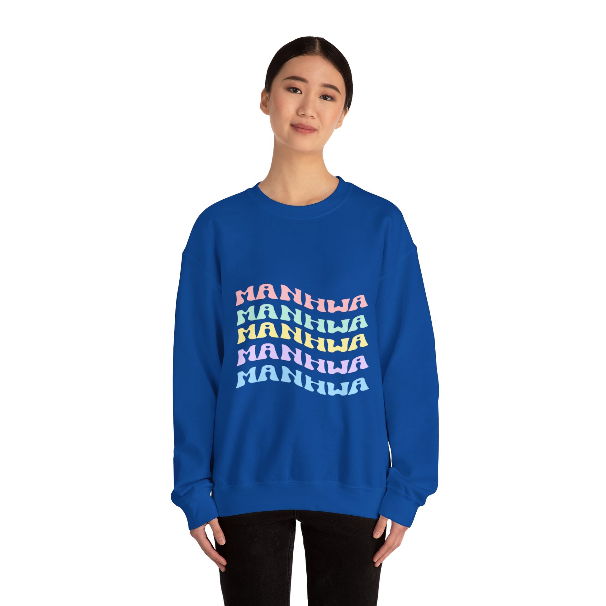 Wavy Text Manhwa Crewneck Sweatshirt