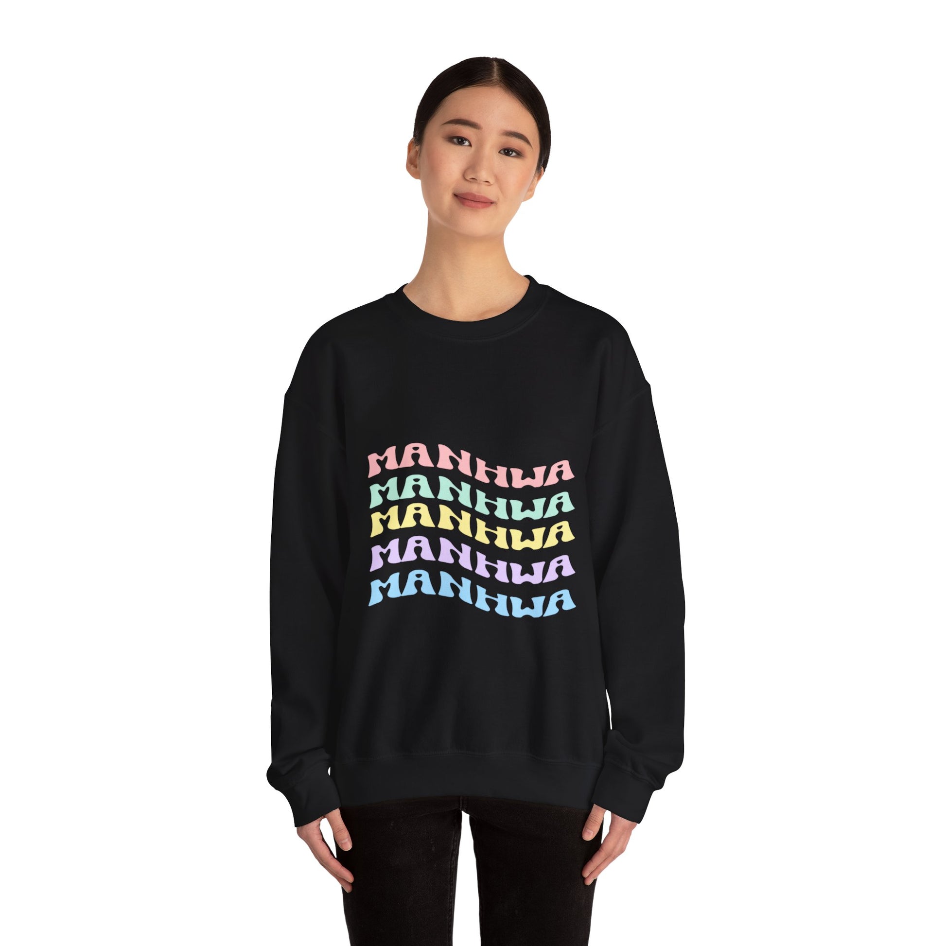 Wavy Text Manhwa Crewneck Sweatshirt