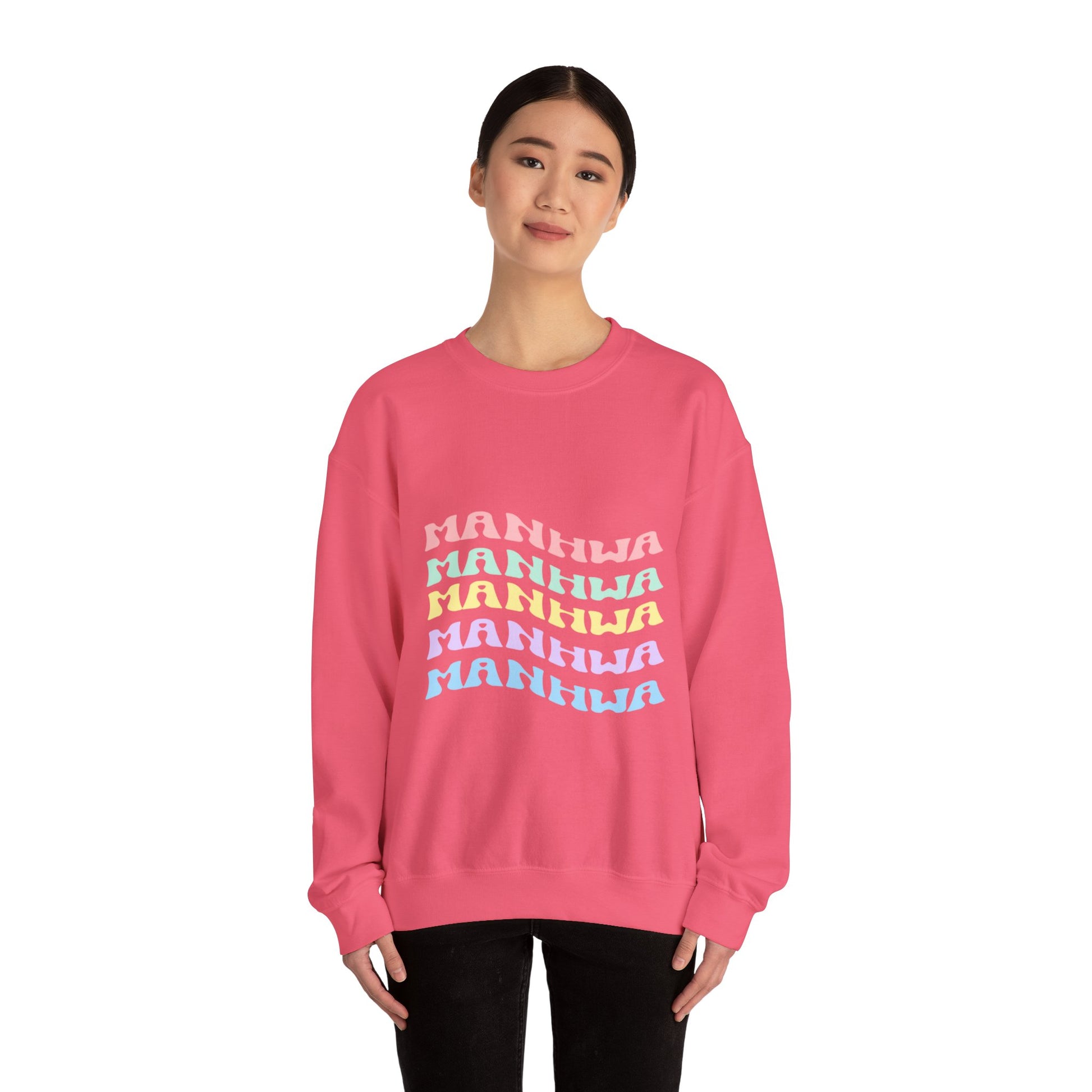 Wavy Text Manhwa Crewneck Sweatshirt