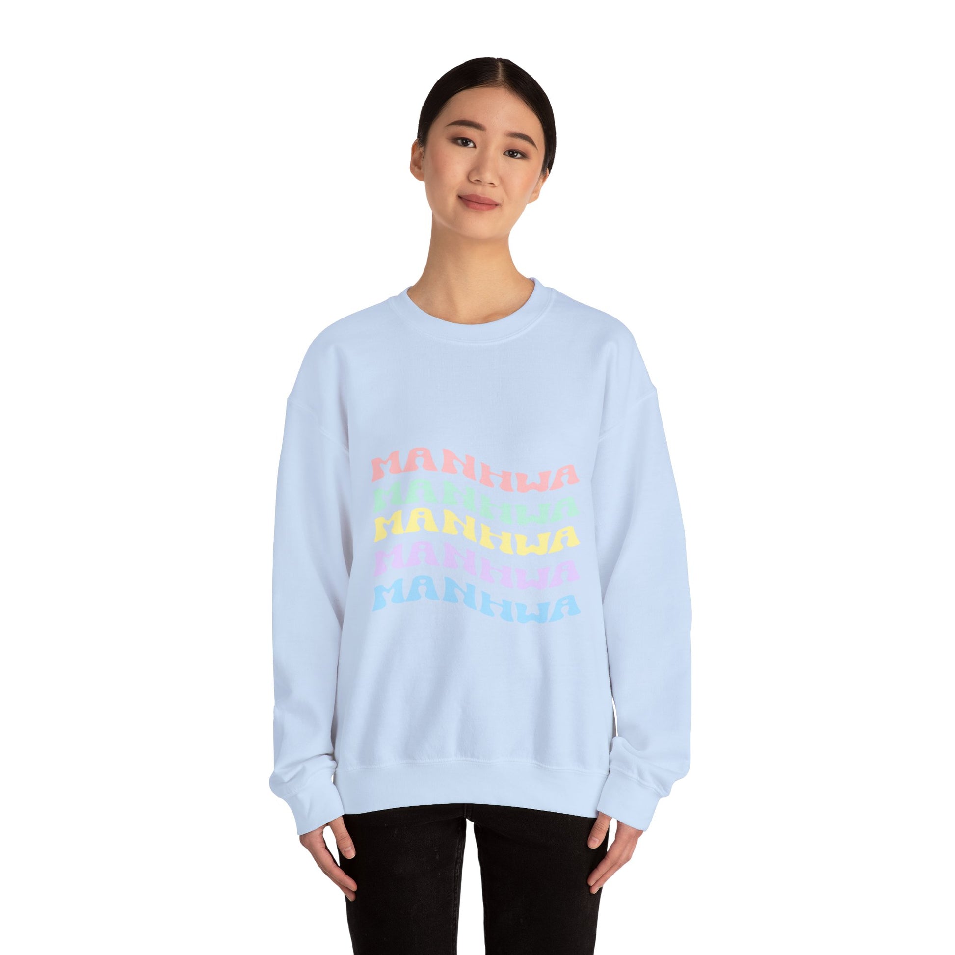Wavy Text Manhwa Crewneck Sweatshirt